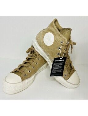 CONVERSE Chuck Taylor all star lift platform sneakers women's size 8.5 khaki New